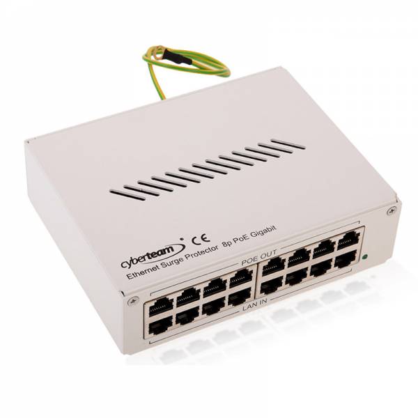 Ethernet pārsprieguma aizsargs 8P PoE Desktop Gigabit
