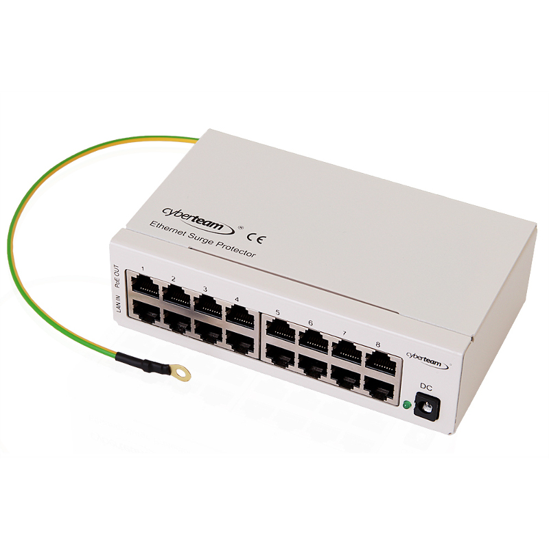 Ethernet pārsprieguma aizsargs 8P PoE Desktop