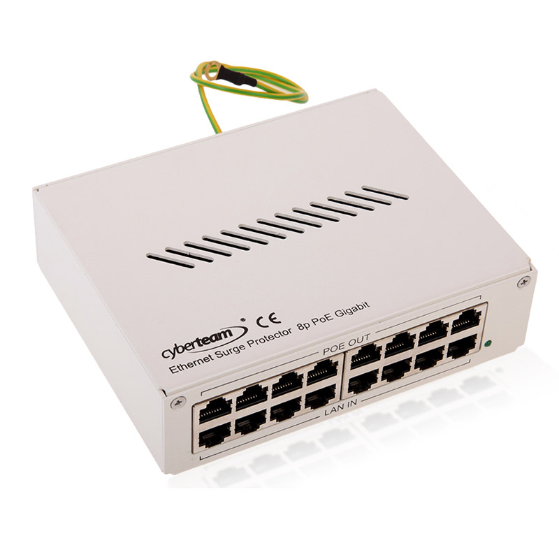 Ethernet pārsprieguma aizsargs 8P PoE Desktop Gigabit